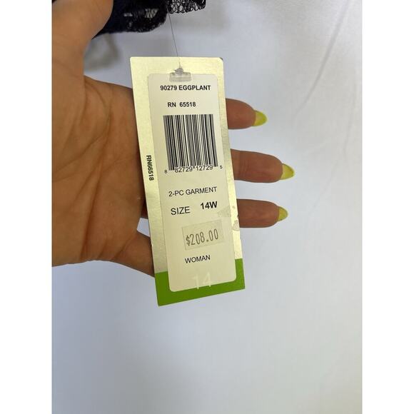 NWT VTG Patra Sheer Lace Long Sleeve Jacket Top Women's 14 Purple - Picture 12 of 15